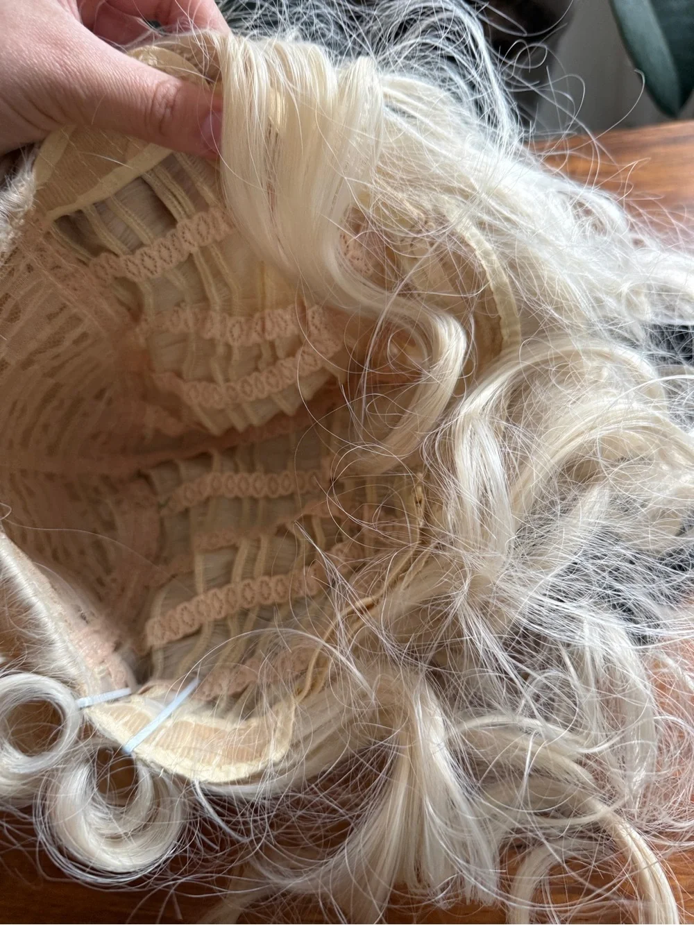 Colonial Judge Costume Wig Platinum Blonde Curly Halloween Theatrical Wig